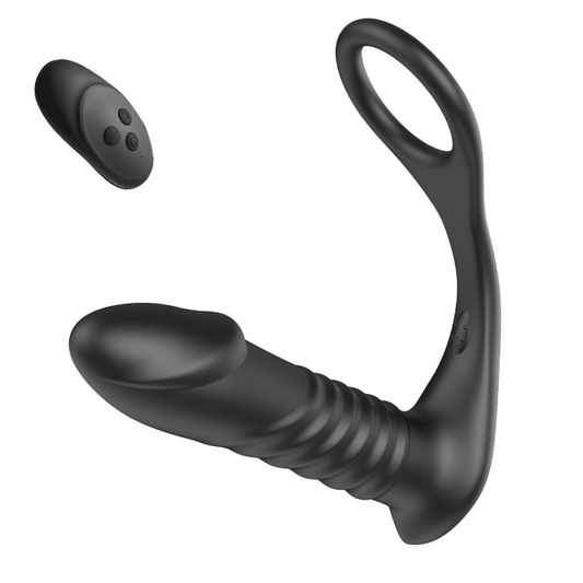 10 Thrilling Vibration 3 Thrusting Silicone Remote Control Cock Ring Anal Vibrator - ThenLover