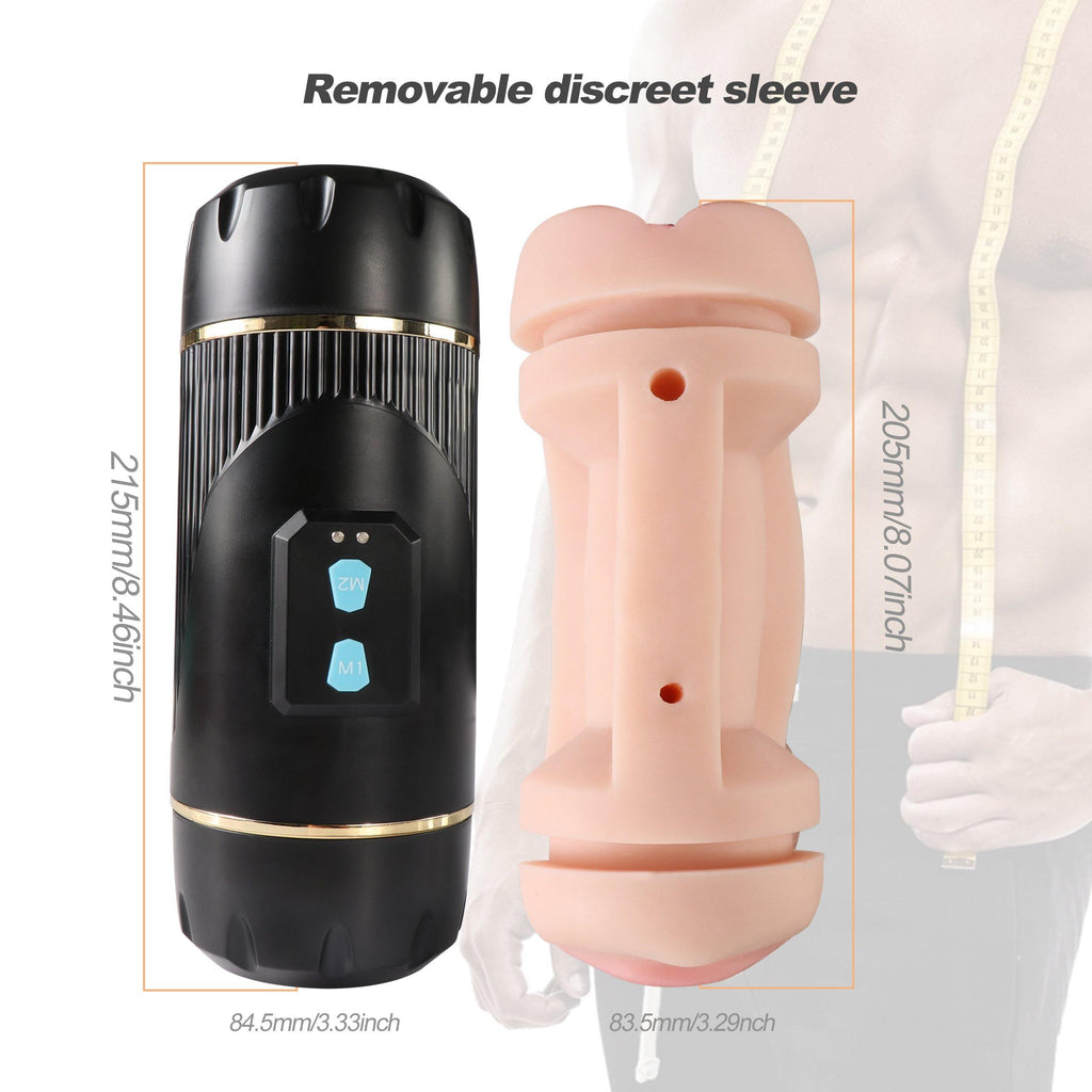 2-in-1 Male Masturbator with 10 Vibration Modes & Dual-Texture Sleeve