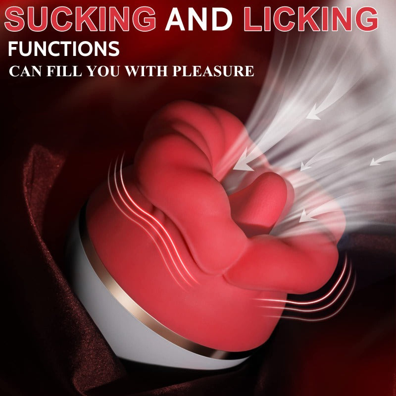 3 Suctions 5 Vibrations Tongue Licking Vibrator Nipple Clitoral Stimulator