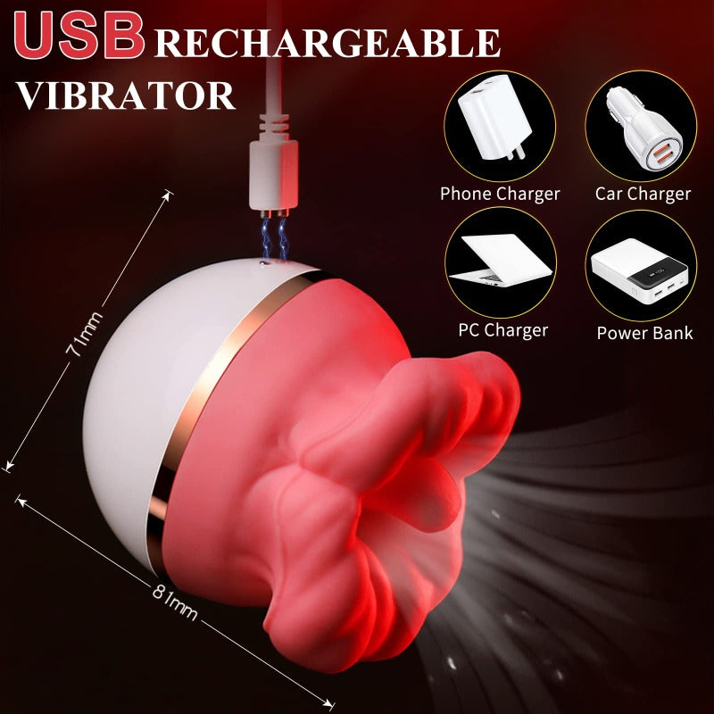 3 Suctions 5 Vibrations Tongue Licking Vibrator Nipple Clitoral Stimulator