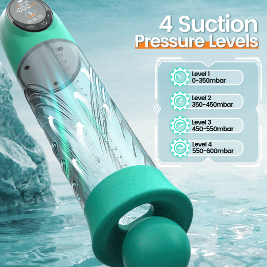 4 Pressure Levels and 9 Sucking Male Enhancement Penis Pump with LCD Display