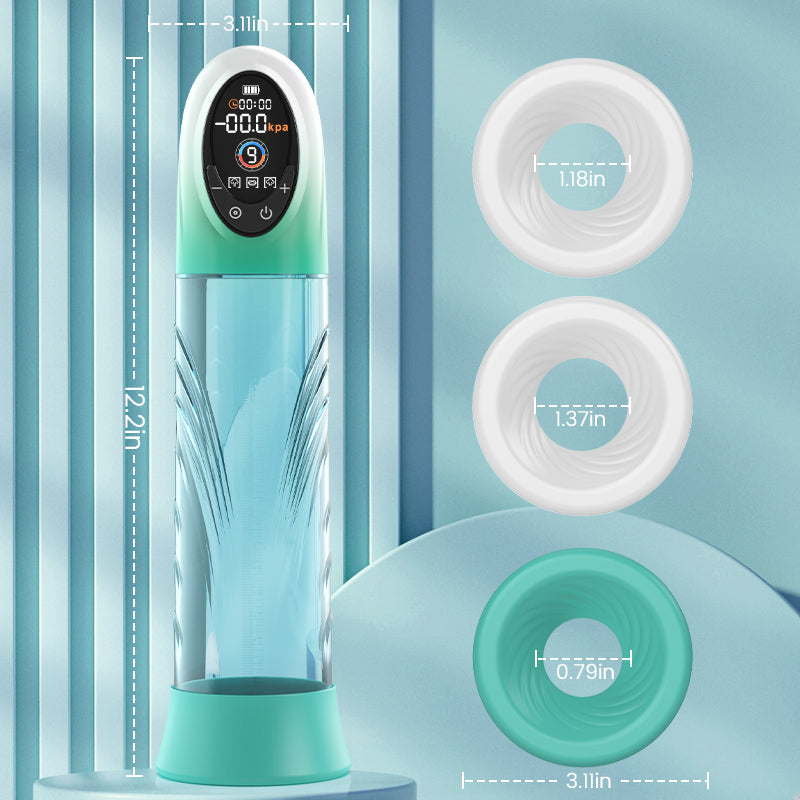 4 Pressure Levels and 9 Sucking Male Enhancement Penis Pump with LCD Display