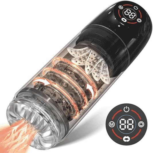 7 Rotating 7 Sucking Lcd Display Pumps & Enlargers Automatic Male Masturbator