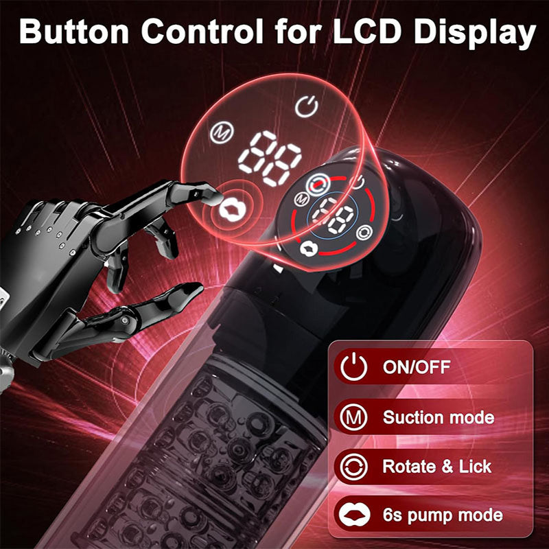 7 Rotating 7 Sucking Lcd Display Pumps & Enlargers Automatic Male Masturbator