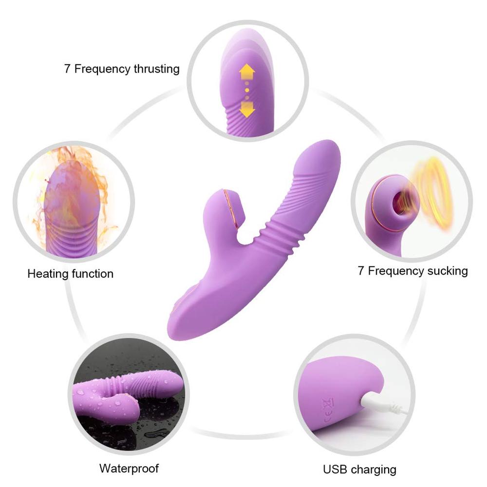 7 Sucking 7 Thrusting G Spot Vibrator with Heating
