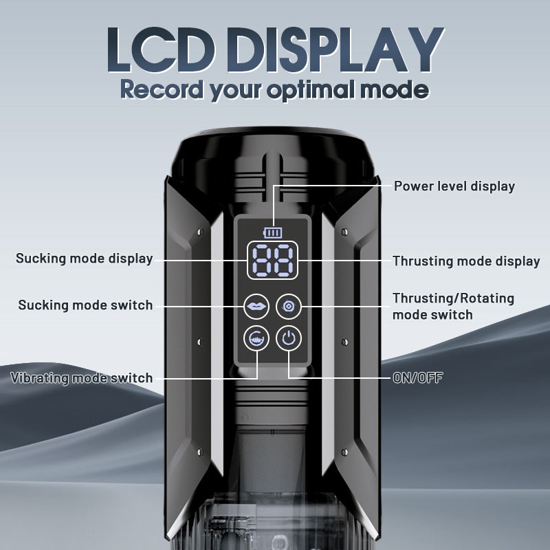 7 Vacuum Sucking for Oral Sex LCD Display Masturbator Sex Toys For Men