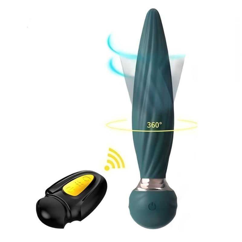 7 Vibrating & 7 Head Rotating Remote Prostate Anal Butt Plug