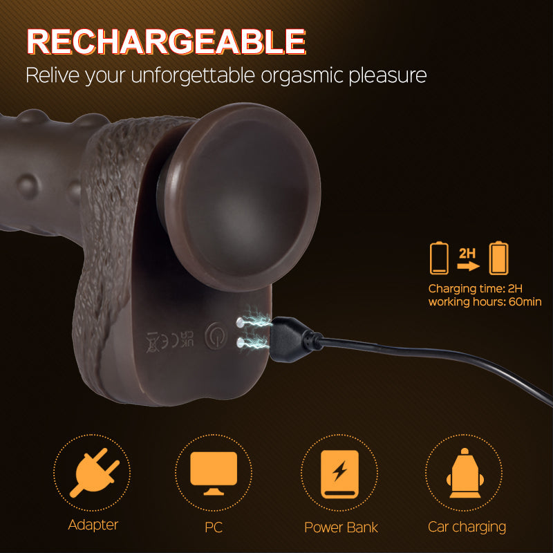 8 Inch Suction Cup Thrusting Vibration Realistic Dildo