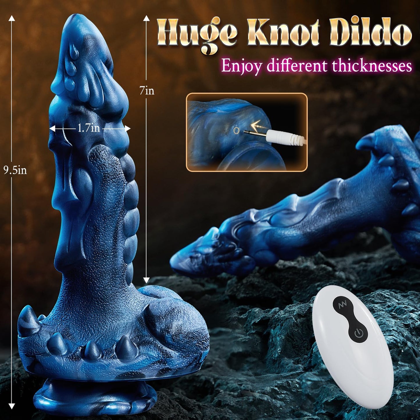 9.5" Automatic Thrusting & Vibrating Realistic Thick Heated Dildo