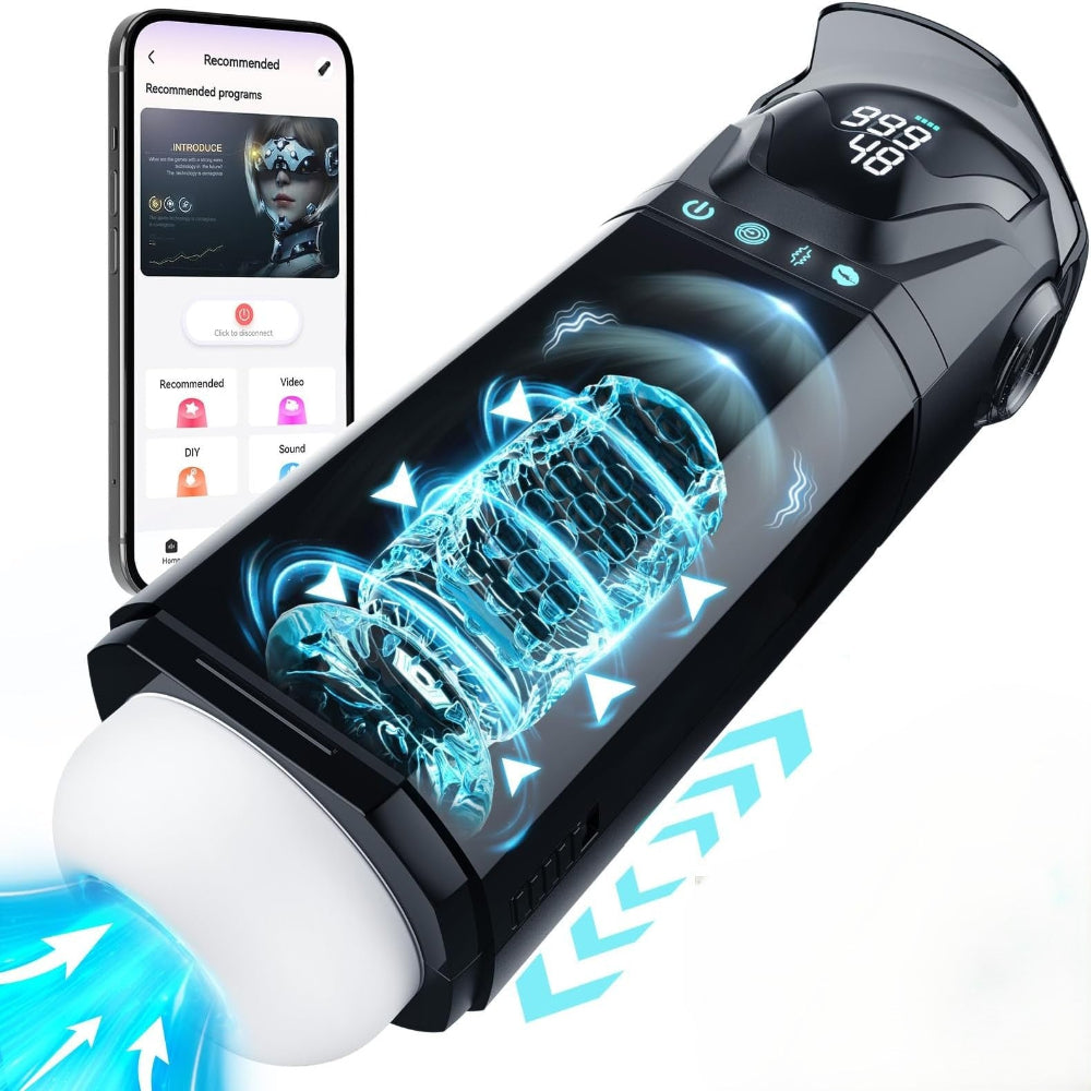 9 Sucking 9 Thrusting 9 Vibrating Automatic Male Masturbator with APP Control