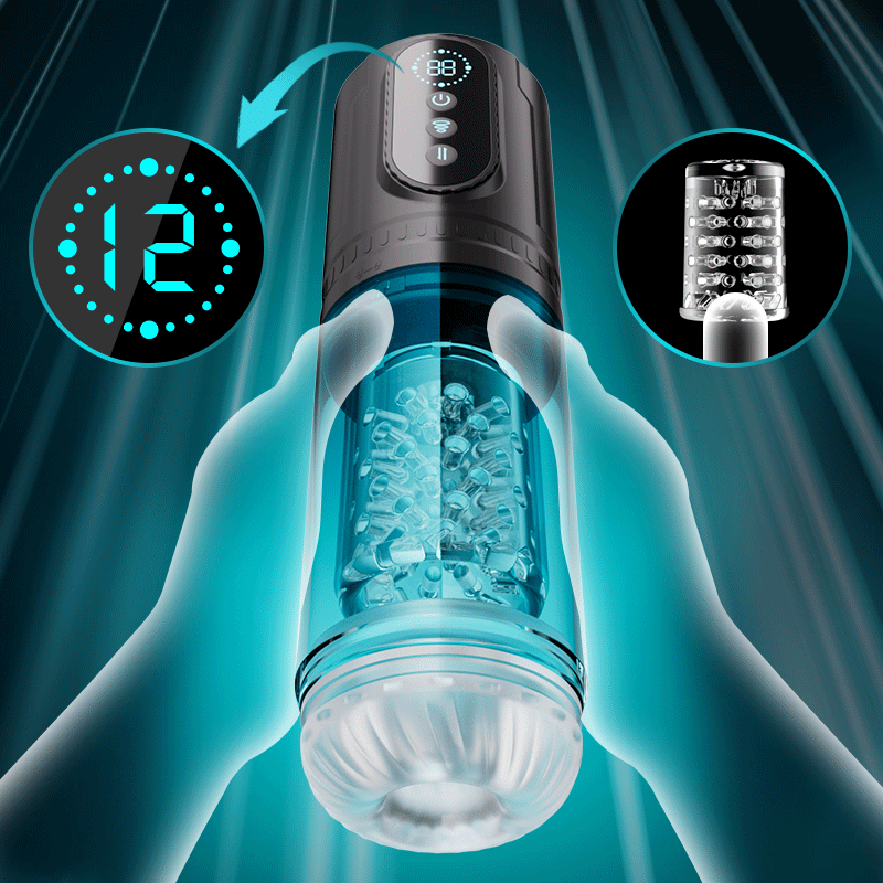 9 Thrusting & Rotating 9 Suction Male Masturbator - Perfect For Larger Sizes