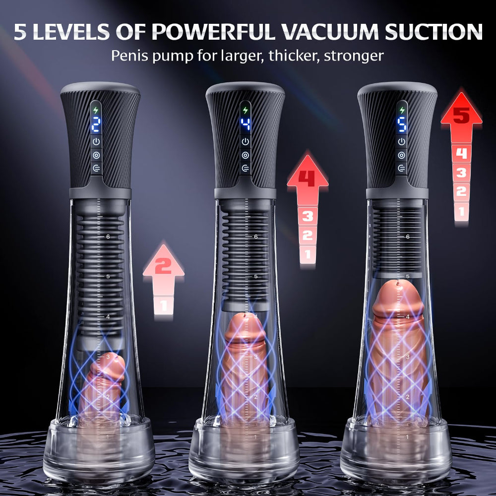 9 Vibration 5 Suction Male Masturbator Penis Pump Glans Trainer with App Control