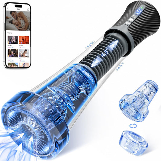 9 Vibration 5 Suction Male Masturbator Penis Pump Glans Trainer with App Control