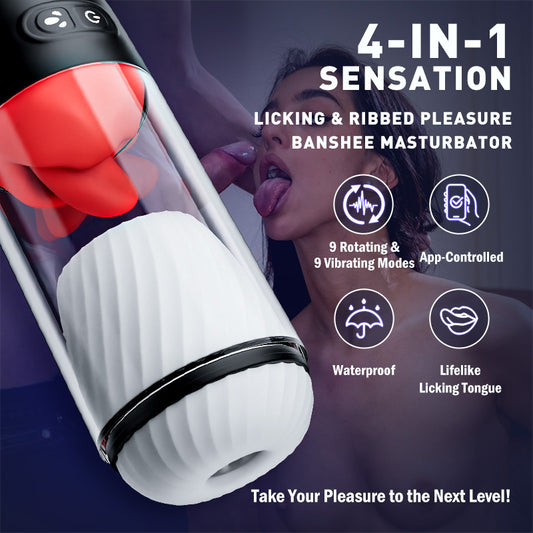 App Controlled Male Masturbators With 9 Vibrating & 360° Tongue Licking