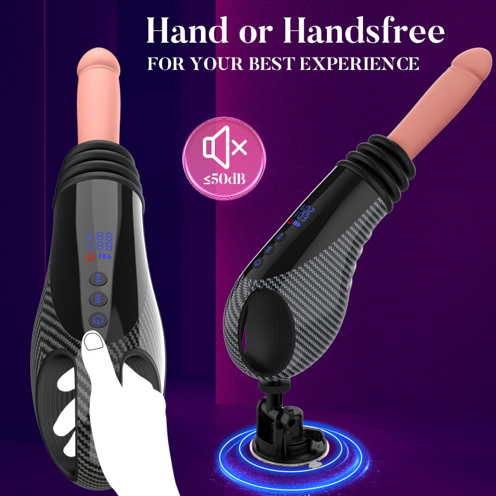 Automatic vibrating thrusting dildo with suction cup