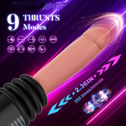 Automatic vibrating thrusting dildo with suction cup