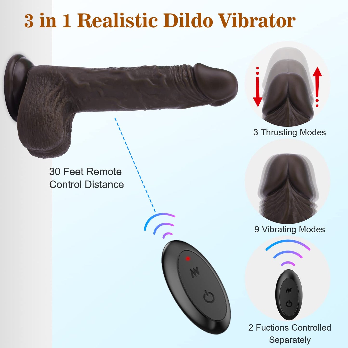 3 Telescopic Speeds 9 Vibration Modes Realistic Dildo
