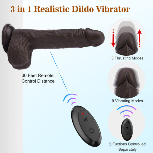 3 Telescopic Speeds 9 Vibration Modes Realistic Dildo