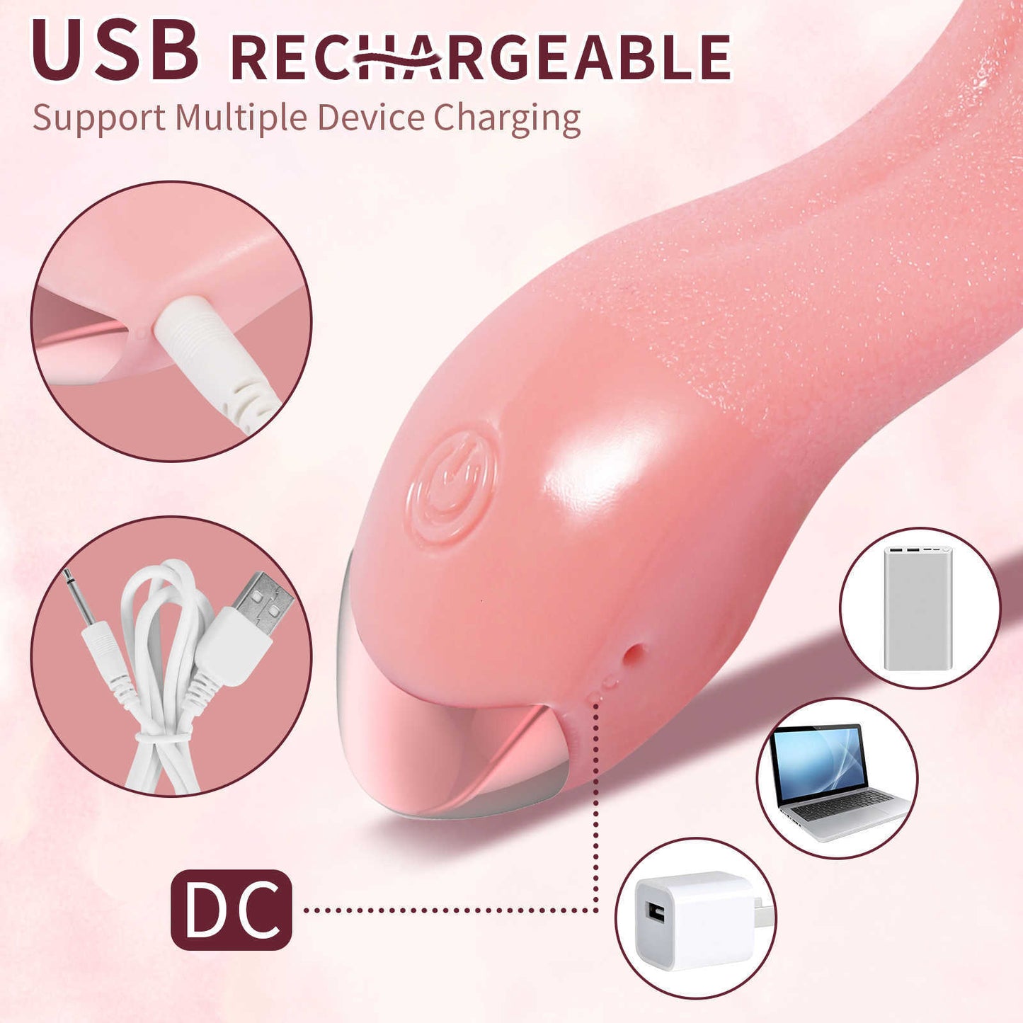 Clit Licking Tongue Vibrator with G Spot Stimulator