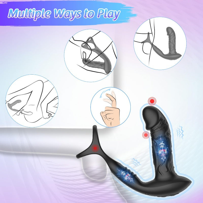 9 Wiggle Motions 9 Vibrations Penis Ring Prostate Massager