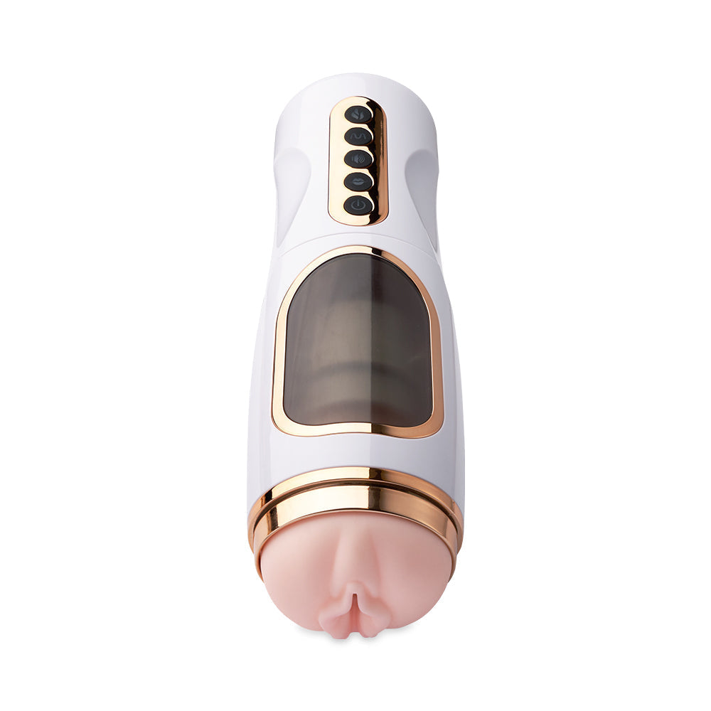 Telescoping Heating Voice Vibration Masturbation Cup.