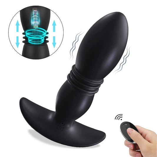 Remote Control Telescopic Vibration Massage Anal Plug - ThenLover