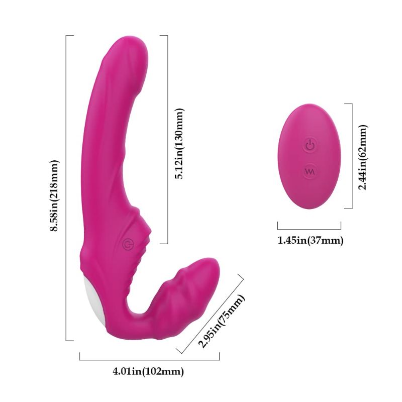 9 Vibrations Double-ended  Strapless Strap on Dildo Vibrator