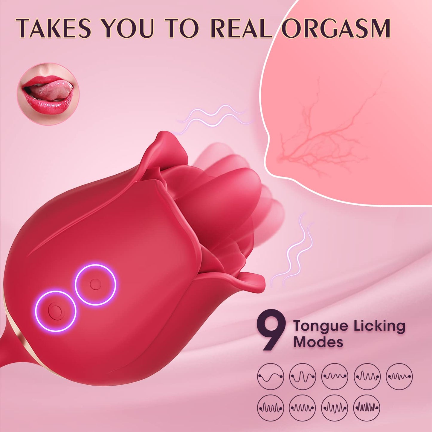 3 in 1 Rose Toy Vibrator With 9 Modes