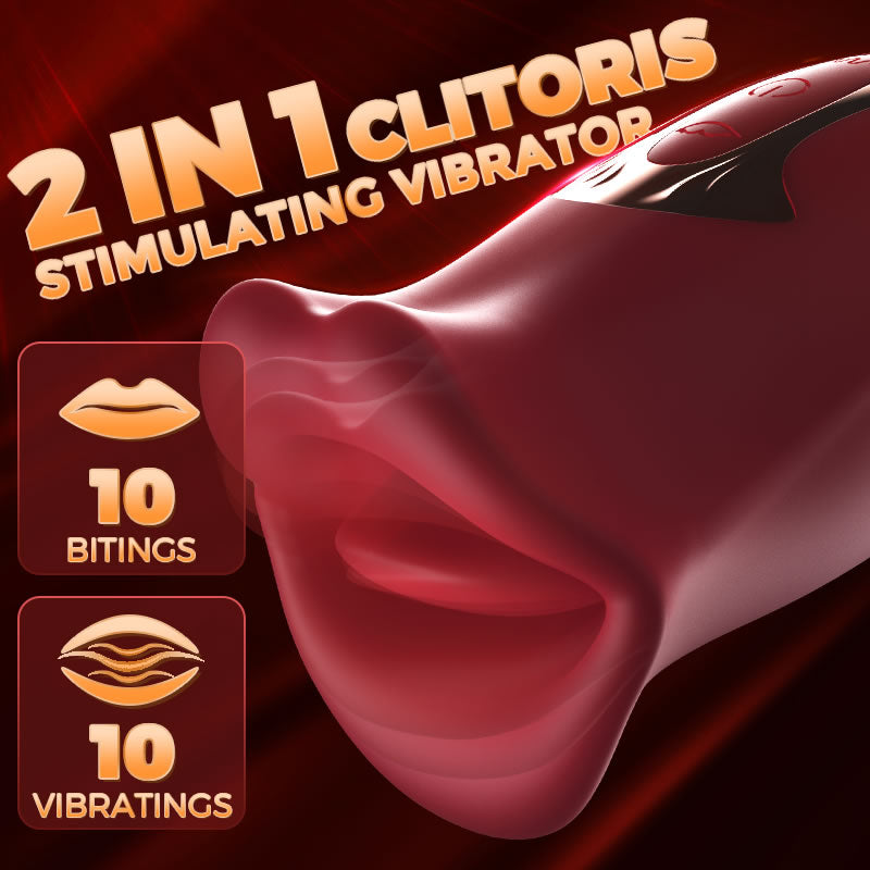 10 Biting 10 Vibrating Modes Stimulate Nipple Clitoral Women Vibrator