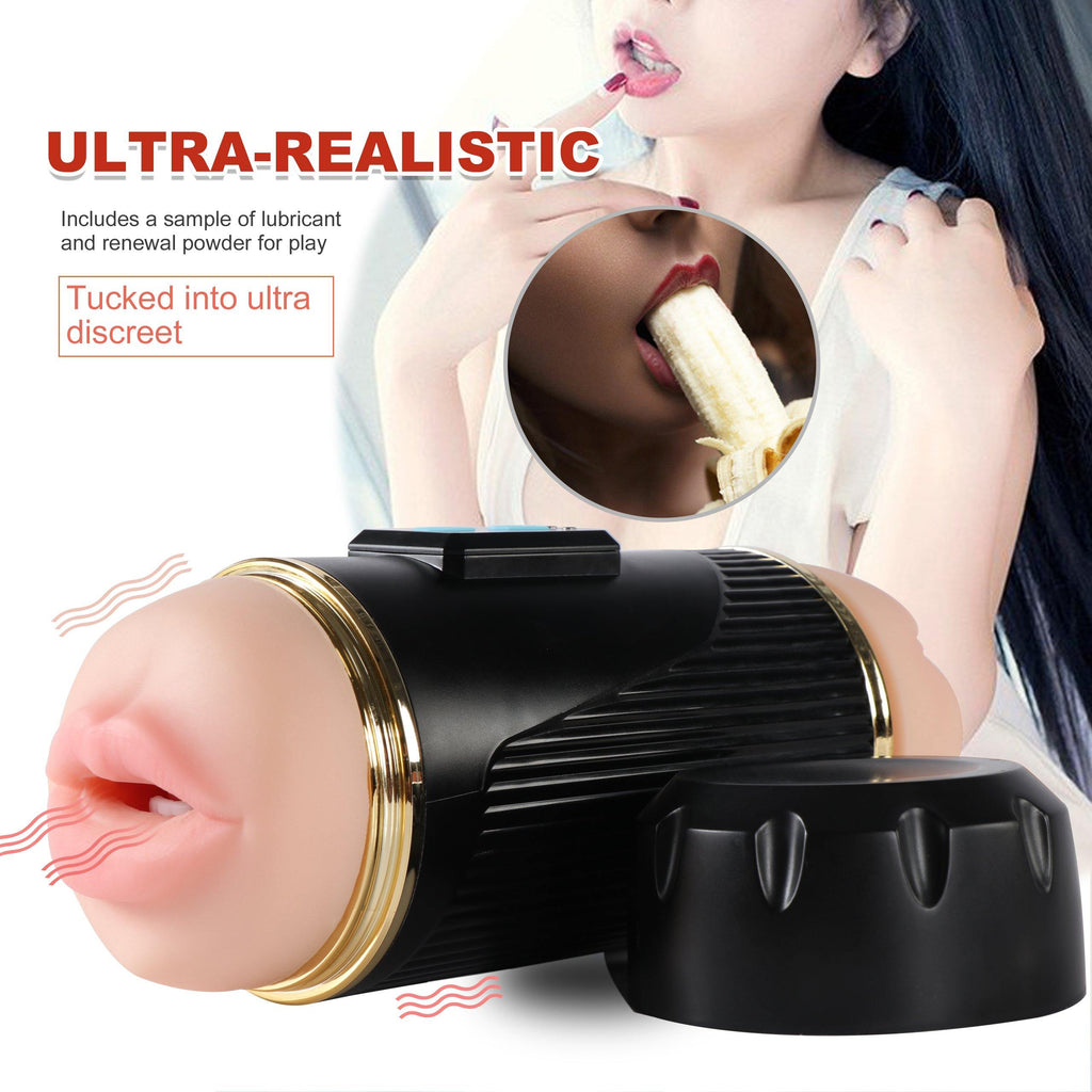 2-in-1 Male Masturbator with 10 Vibration Modes & Dual-Texture Sleeve