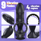 App Controller 9-Telescopic Vibration Cock Rings Prostate Massager