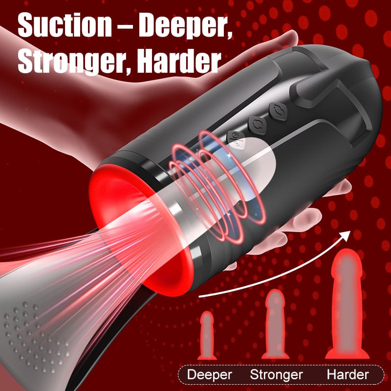 3 Rotating 5 Sucking 10 Vibrating Male Masturbator for Glans Training
