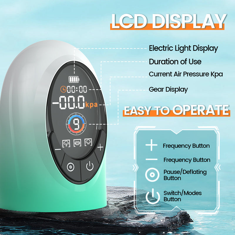 4 Pressure Levels and 9 Sucking Male Enhancement Penis Pump with LCD Display