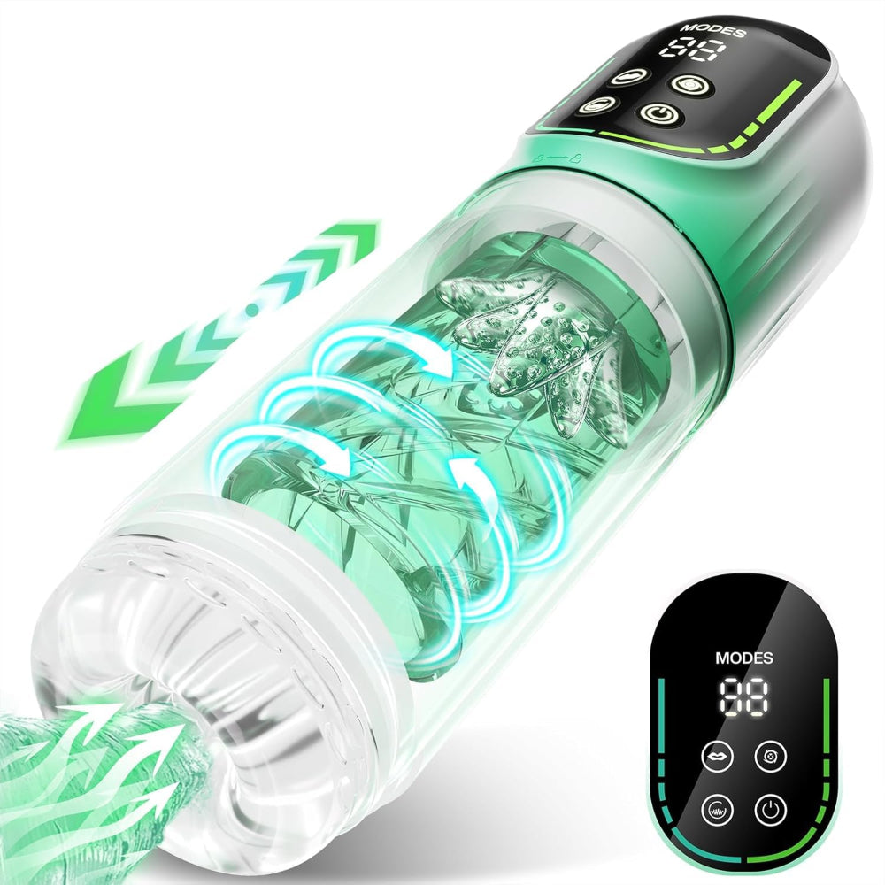 5-in-1 Automatic Masturbator with 7 Thrusting, Rotation, Suction, Vibration & Licking Modes
