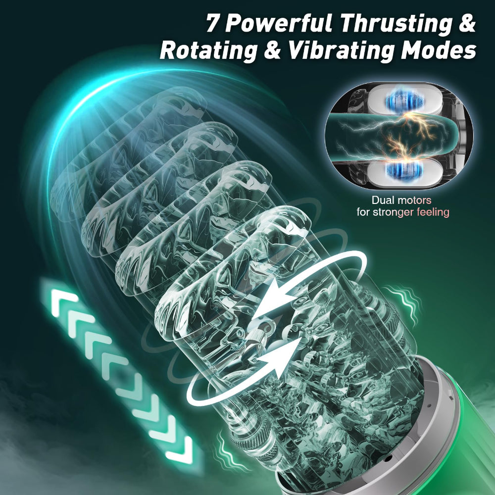 5-in-1 Automatic Masturbator with 7 Thrusting, Rotation, Suction, Vibration & Licking Modes