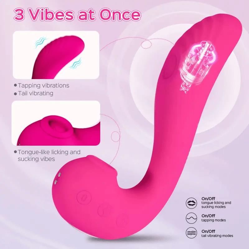 10 Vibrating 5 Flapping Sucking Clitoral Licking and G Spot Vibrator
