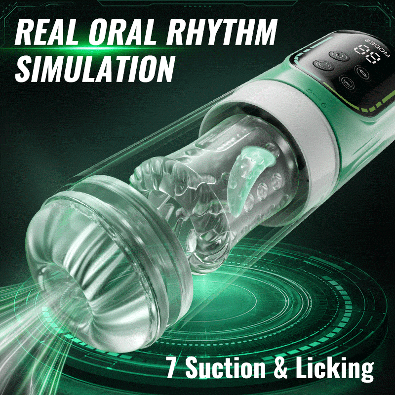 5-in-1 Automatic Masturbator with 7 Thrusting, Rotation, Suction, Vibration & Licking Modes