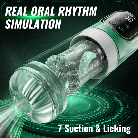 5-in-1 Automatic Masturbator with 7 Thrusting, Rotation, Suction, Vibration & Licking Modes
