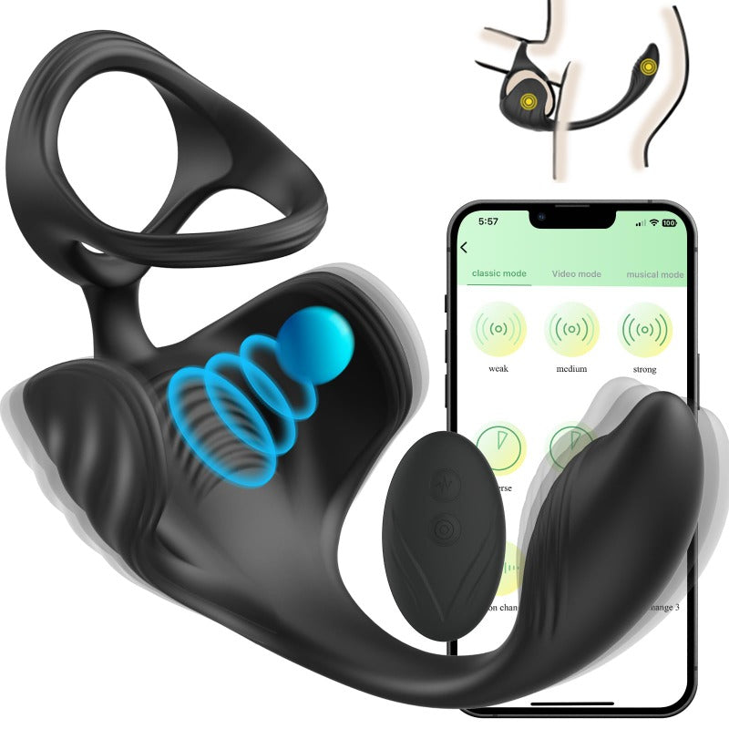 9 Vibrations Penis Ring Butt Plug Prostate Massager with App & Remote Control
