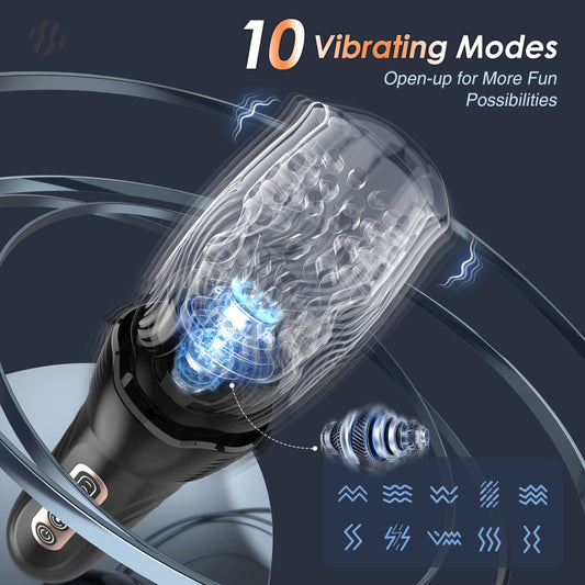 New Upgrade 5 Thrusting & Rotating & 10 Vibrating Automatic Male Masturbator
