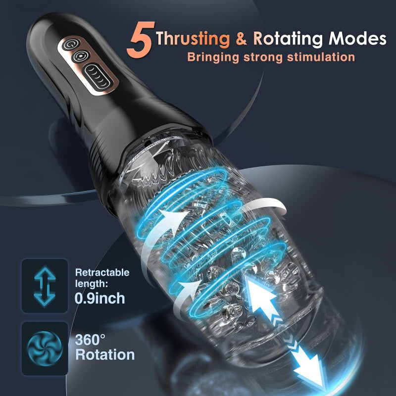 New Upgrade 5 Thrusting & Rotating & 10 Vibrating Automatic Male Masturbator