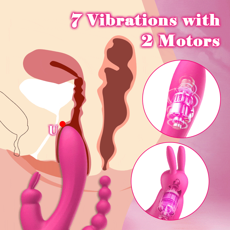 7 Vibrating Modes Rabbit G-Spot Stimulator Anal Dildo Vibrator