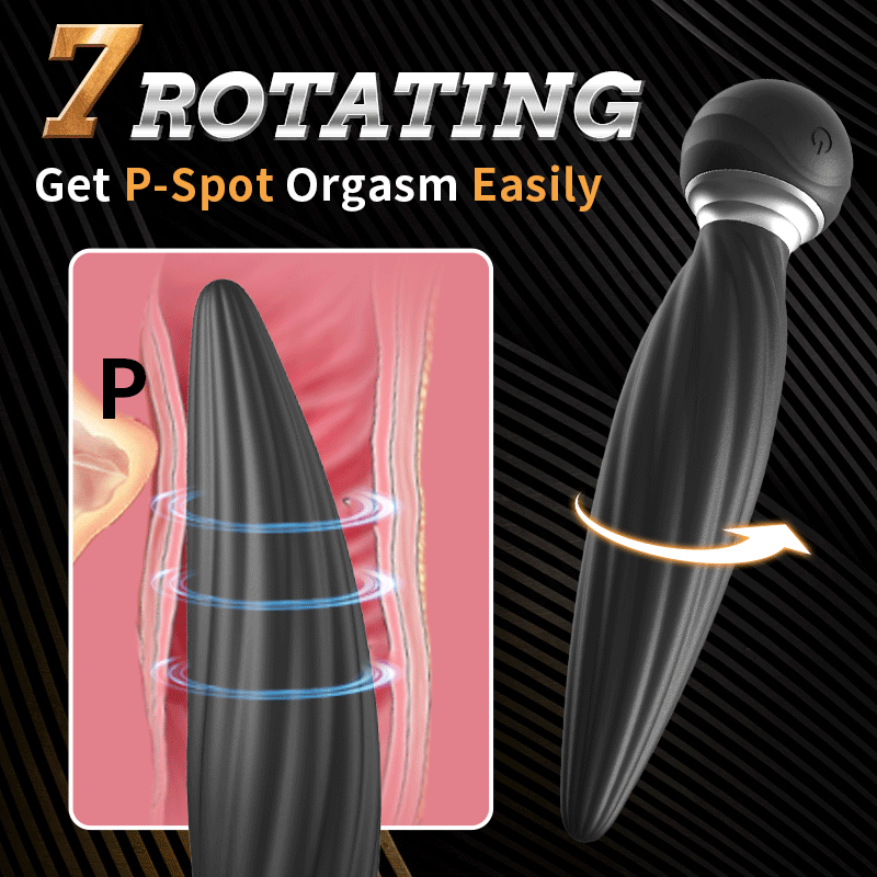 7 Vibrating & 7 Head Rotating Remote Prostate Anal Butt Plug