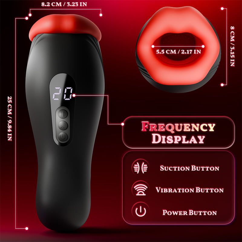 9 Vibrations 4 Suctions Clamping Suction Oral Simulation Male Masturbator