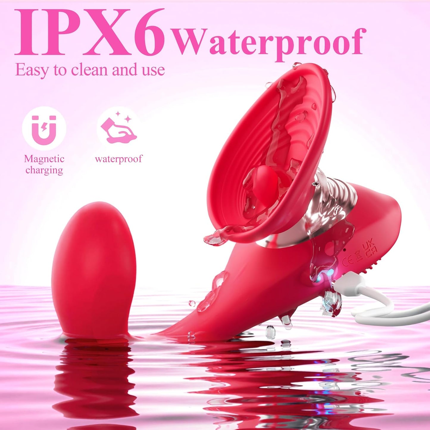 9 Suction 9 Vibration 9 Brush Modes Rose Flexible Vibrator for Clitoral, G-Spot & Nipple Stimulation
