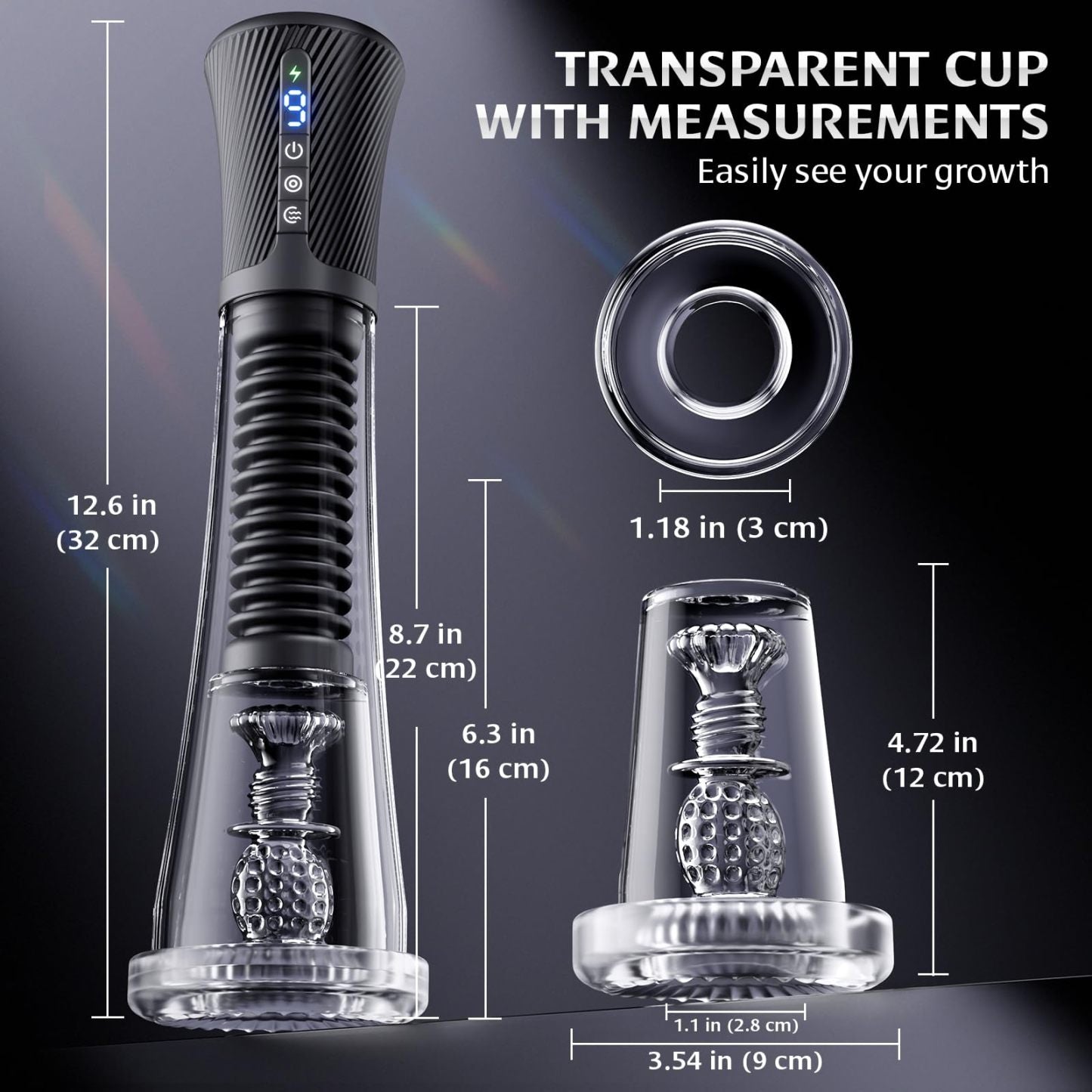 9 Vibration 5 Suction Male Masturbator Penis Pump Glans Trainer with App Control