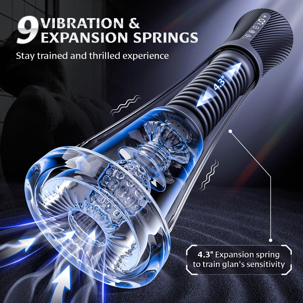 9 Vibration 5 Suction Male Masturbator Penis Pump Glans Trainer with App Control