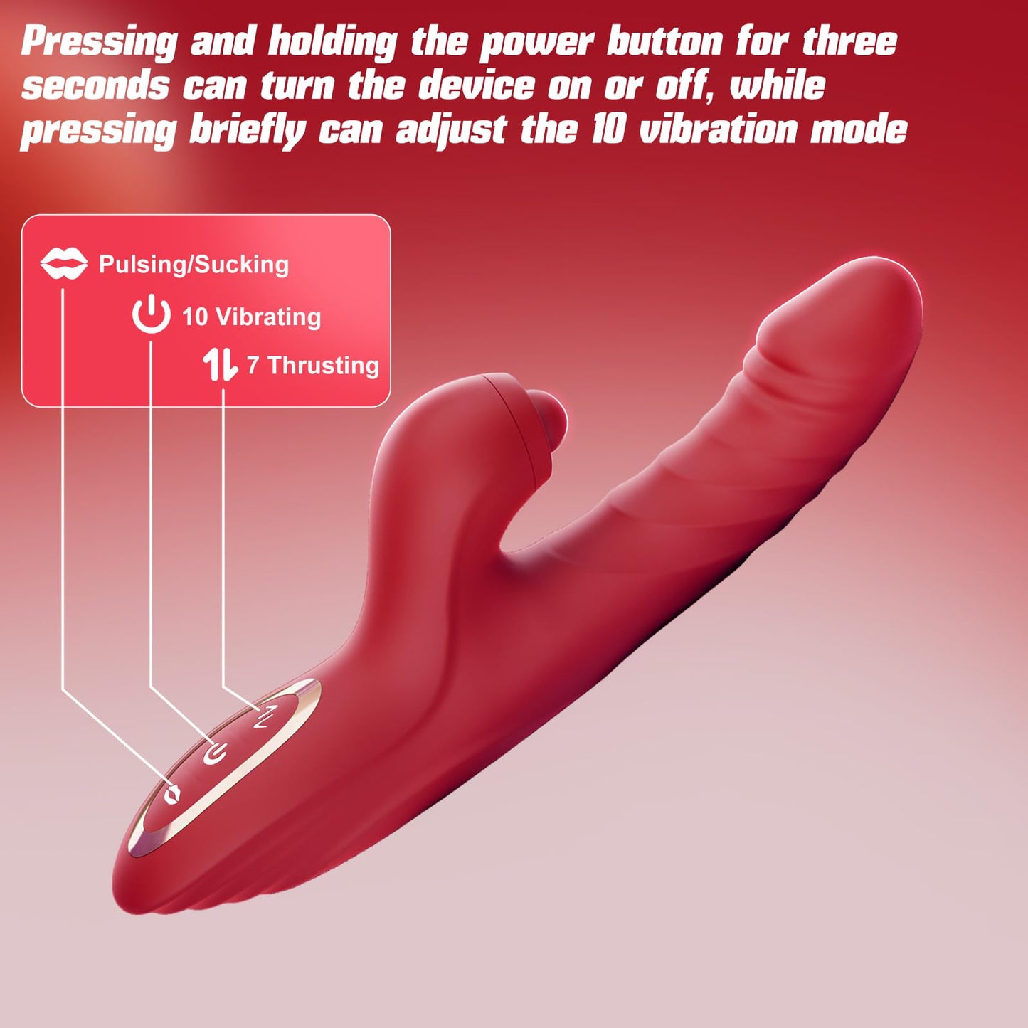 App-Controlled Vibrator with 7 Thrusting, 10 Vibration &  5 Tongue Motion for G-Spot & Clitoral Stimulation