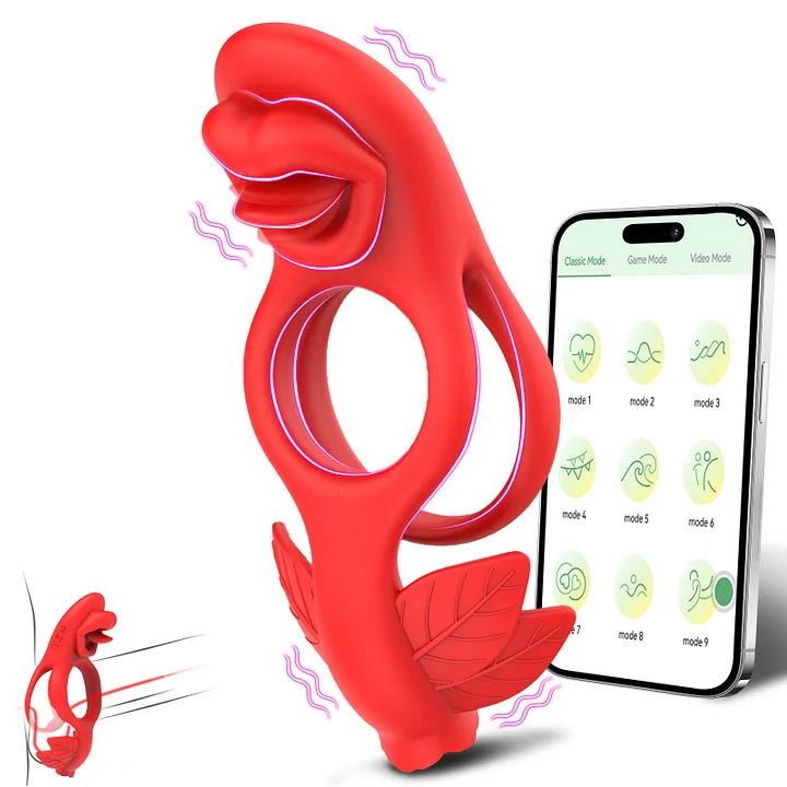 App Remote Control 9 Frequency Double Motor Vibrating Clit Stimulator & Penis Rings