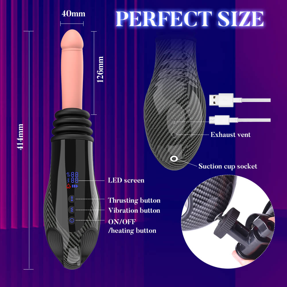 Automatic vibrating thrusting dildo with suction cup